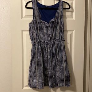 Madewell Blue Batik Silk Paper Bag Tank Dress SZ 2